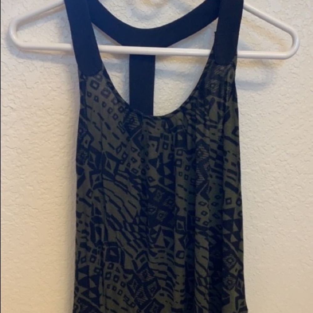 Green and black patterned tank top